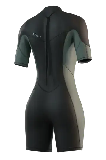 Гидрокостюм Ж Mystic Brand Shorty 3/2mm Bzip Flatlock Dark Olive