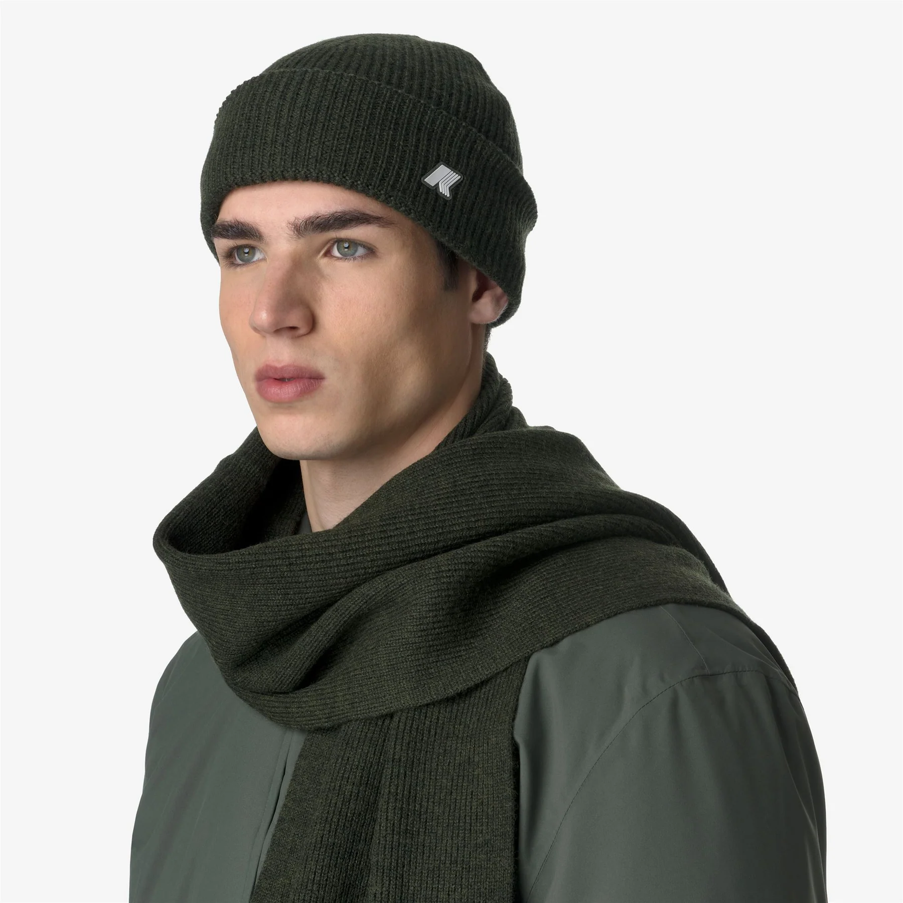 Шапка K-Way Brice Merino Wool Green Blackish Melange