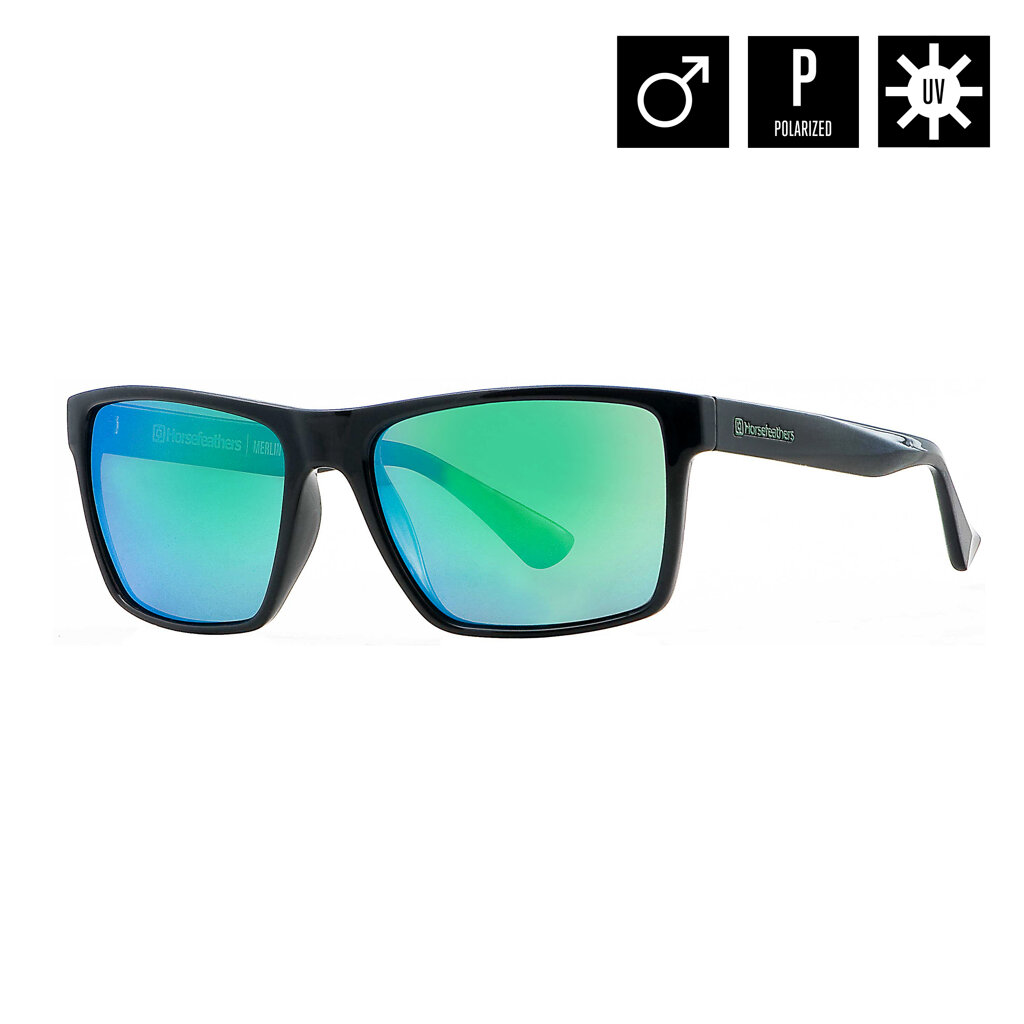 Очки Horsefeathers Merlin Gloss Black/Mirror Green Очки Horsefeathers Merlin Gloss Black/Mirror Green