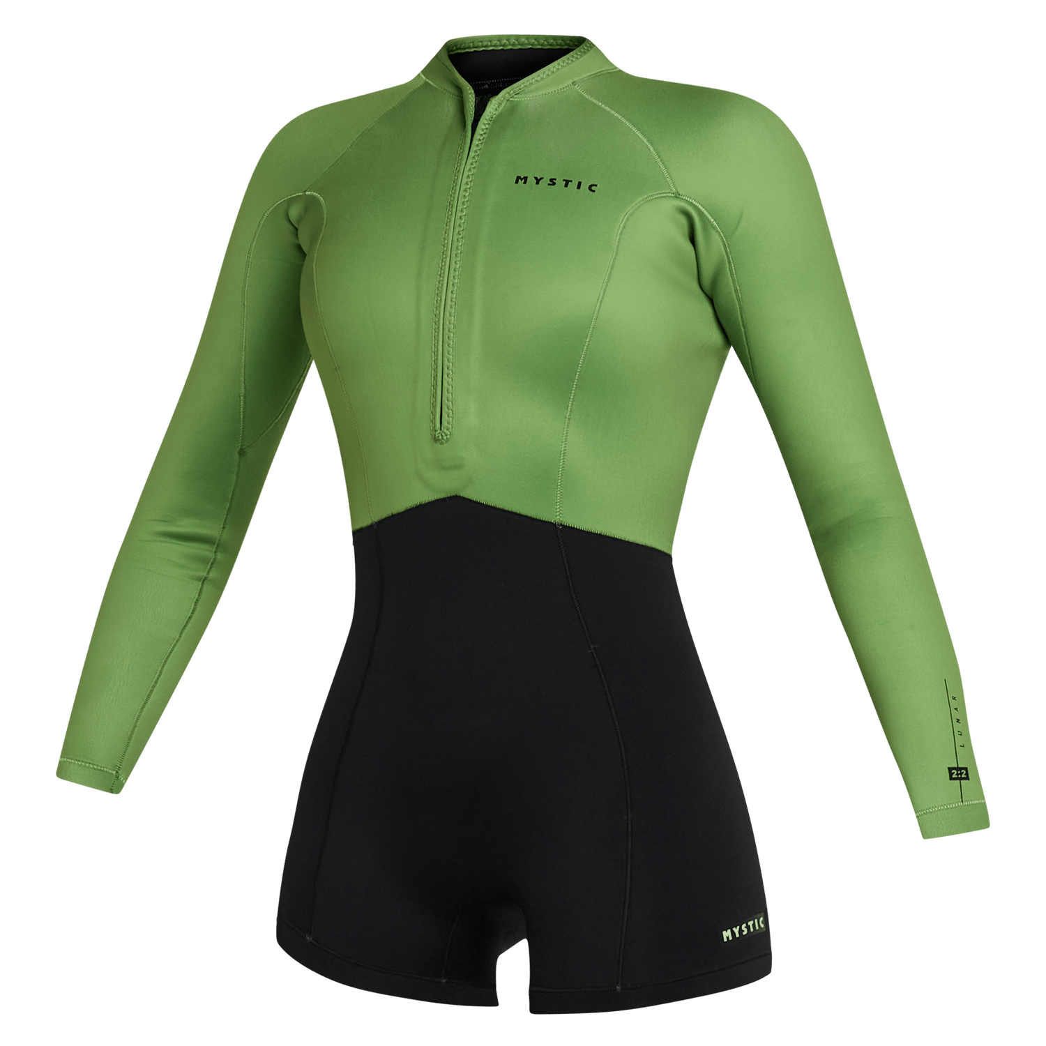 Гидрокостюм Ж Mystic Lunar Longarm Shorty 2/2mm Fzip (WS) Soft Green