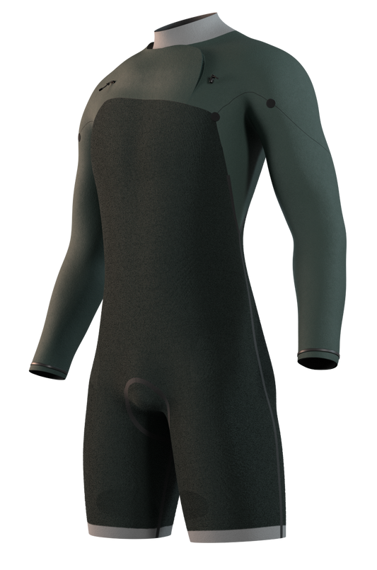 Гидрокостюм М Mystic Motion Longarm Shorty 3/2mm Fzip (WS) Black