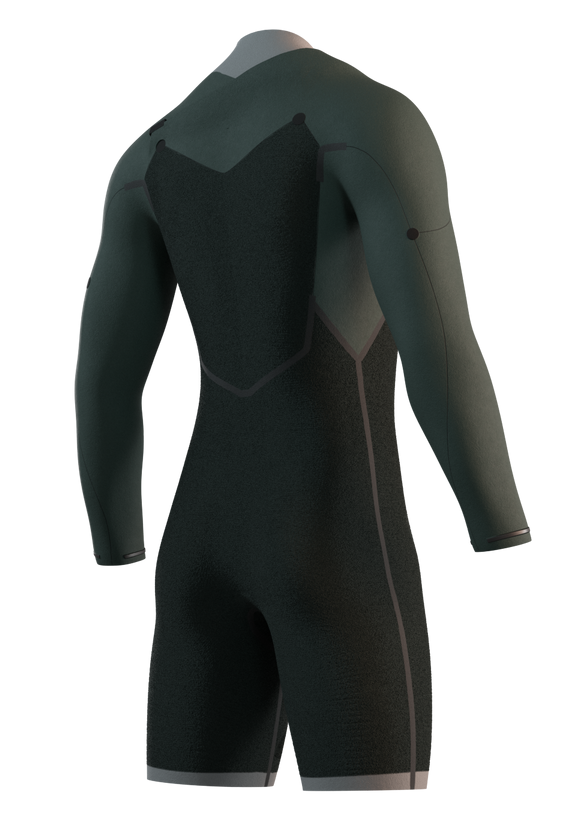 Гидрокостюм М Mystic Motion Longarm Shorty 3/2mm Fzip (WS) Black