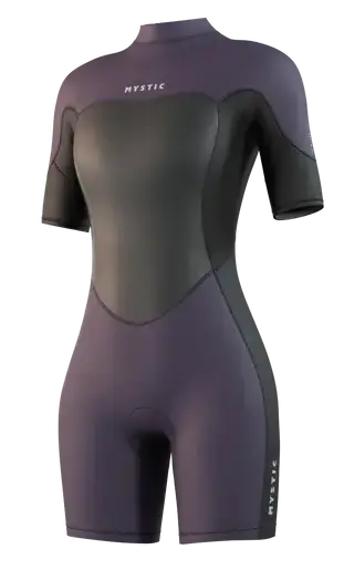 Гидрокостюм Ж Mystic Brand Shorty 3/2mm Bzip Flatlock Deep Purple