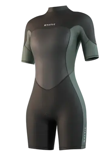 Гидрокостюм Ж Mystic Brand Shorty 3/2mm Bzip Flatlock Dark Olive