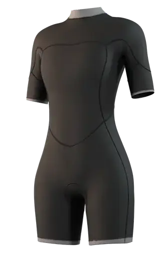 Гидрокостюм Ж Mystic Brand Shorty 3/2mm Bzip Flatlock Black