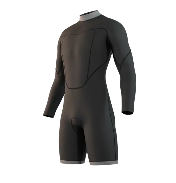 Гидрокостюм М Mystic Brand Longarm Shorty 3/2mm Bzip Flatlock (WS) Black