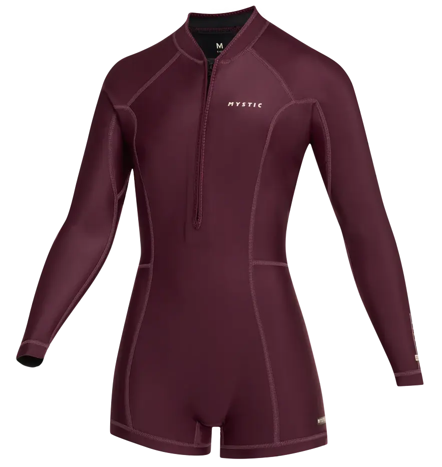Гидрокостюм Ж Mystic Lunar Longarm Shorty 2/2mm Fzip 26 Oxblood Red