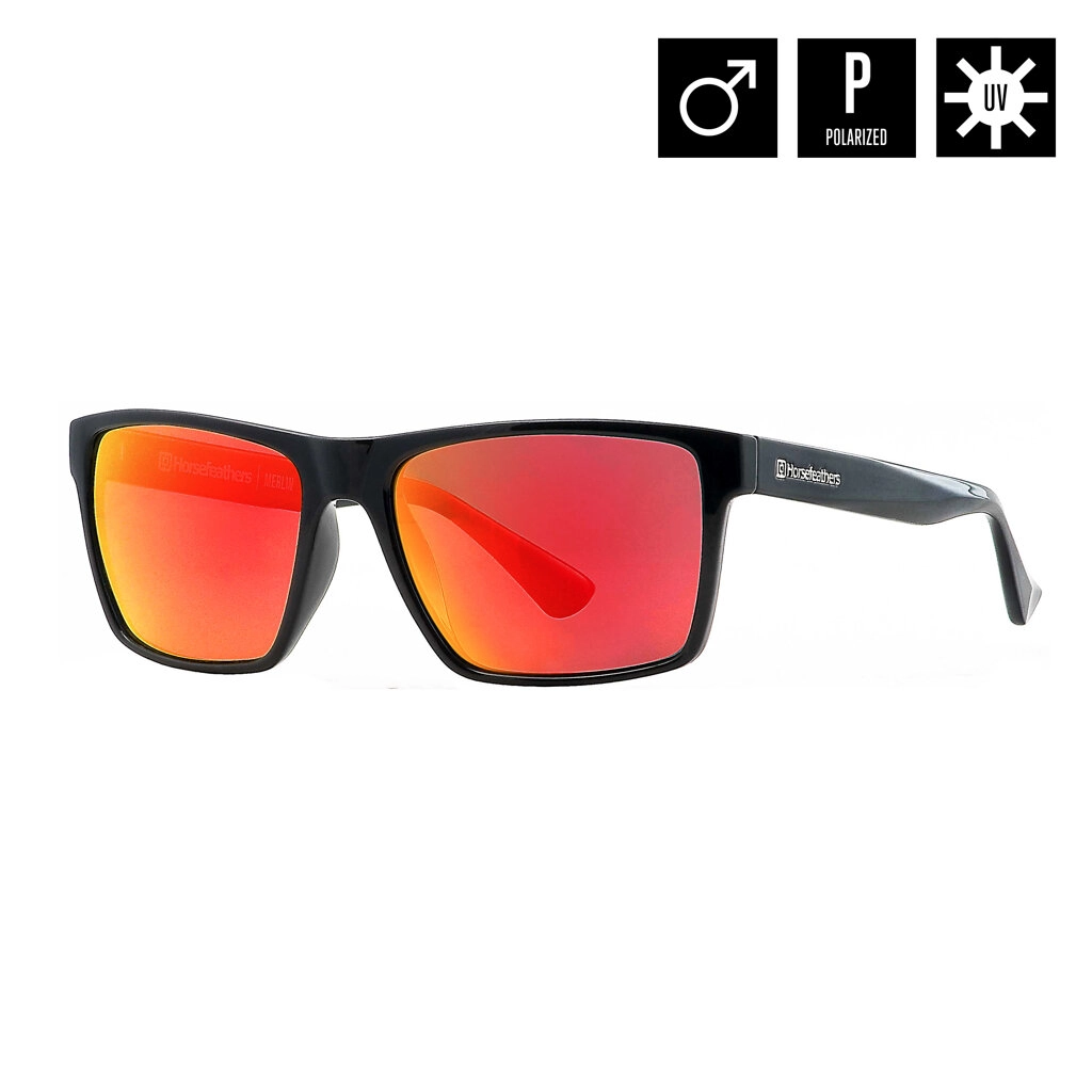 Очки Horsefeathers Merlin Gloss Black/Mirror Red