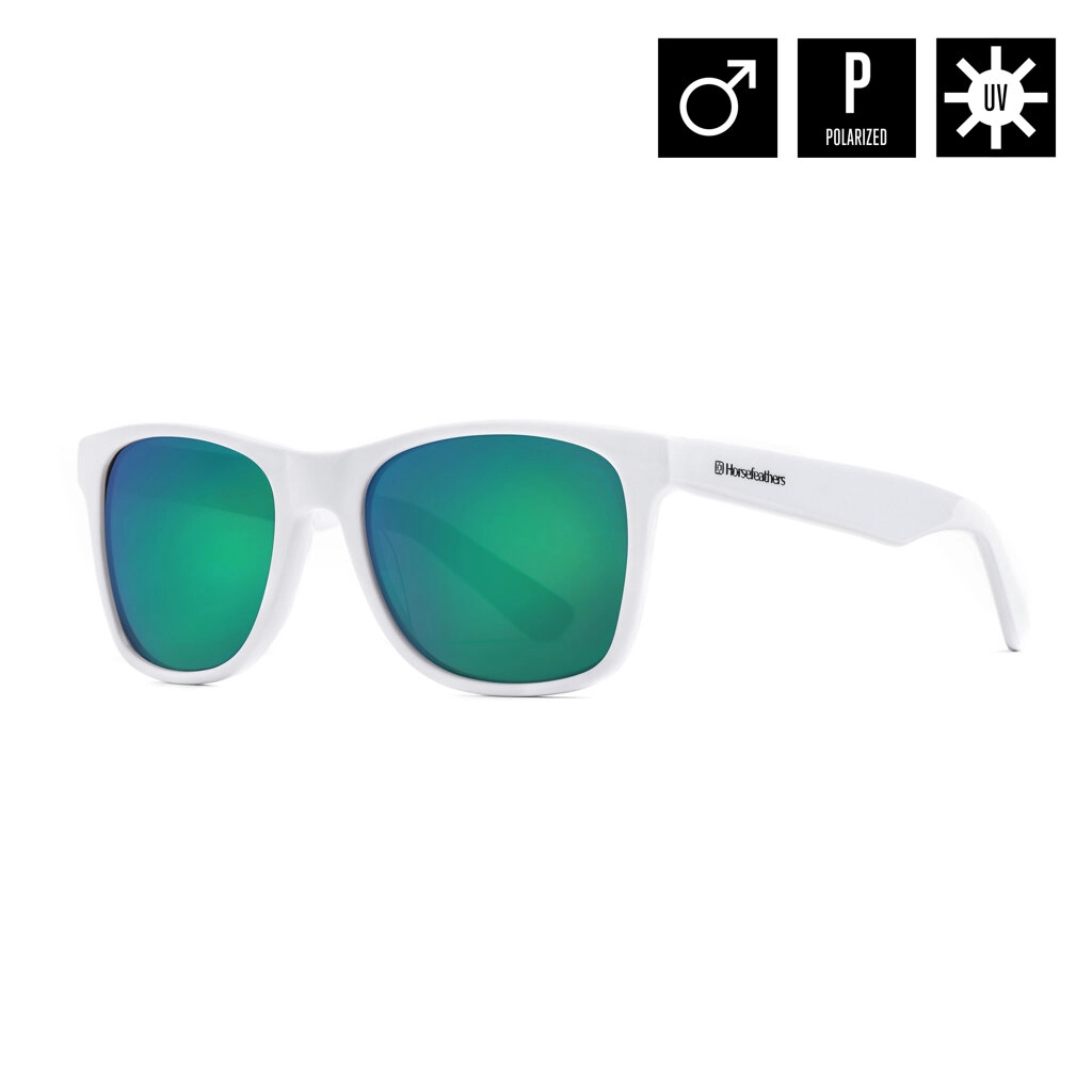 Очки Horsefeathers Foster Gloss White/Mirror Green